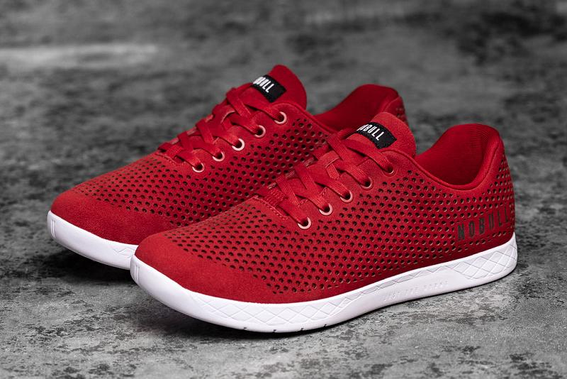 Men's Nobull Racing Red Suede Trainers Red | SG Y2228X